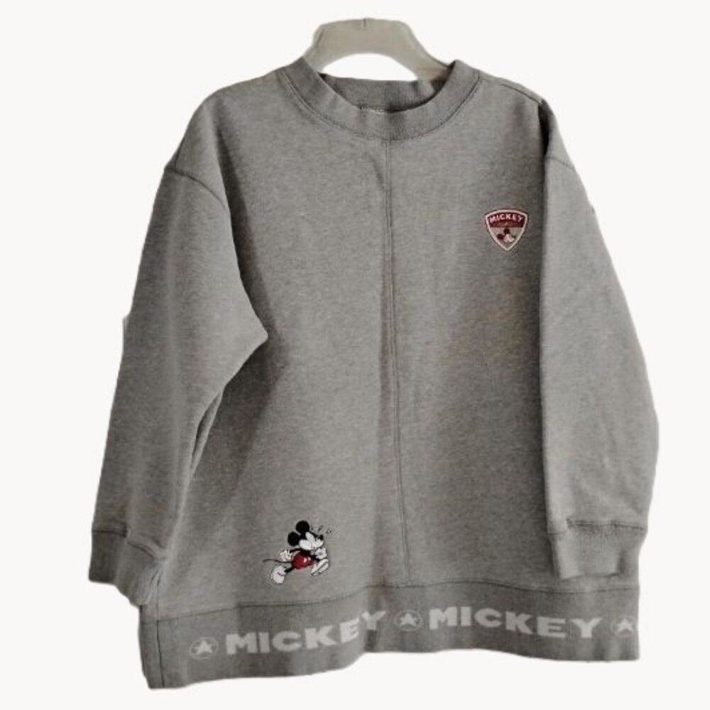 XL ~ Mickey Mouse ~ light gray oversized pullover sweatshirt ~ vintage